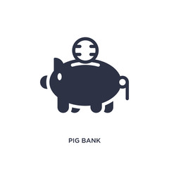pig bank icon on white background. Simple element illustration from marketing concept.