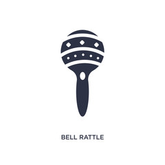 bell rattle icon on white background. Simple element illustration from kid and baby concept.