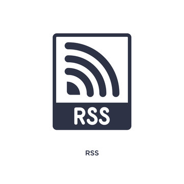 rss icon on white background. Simple element illustration from marketing concept.