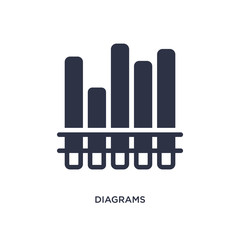 diagrams icon on white background. Simple element illustration from marketing concept.