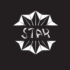 Retro abstract poster with t shirt star slogan for print design.