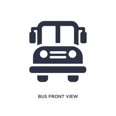 bus front view icon on white background. Simple element illustration from mechanicons concept.