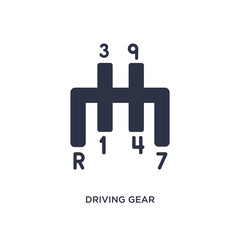 driving gear controls icon on white background. Simple element illustration from mechanicons concept.