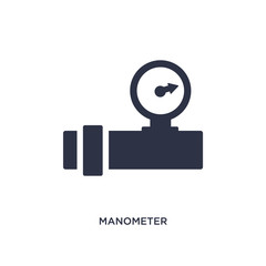 manometer icon on white background. Simple element illustration from measurement concept.