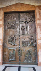  The CatholiDifferent artistic work. Inside of the Church. Church, the Basilica of Annunciation in...