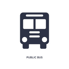 public bus icon on white background. Simple element illustration from mechanicons concept.