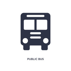 public bus icon on white background. Simple element illustration from mechanicons concept.