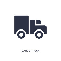 cargo truck facing left icon on white background. Simple element illustration from mechanicons concept.