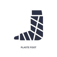 plaste foot icon on white background. Simple element illustration from medical concept.