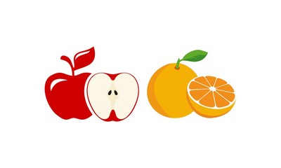 orange and apple fruits