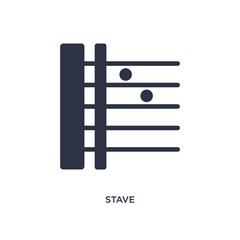 stave icon on white background. Simple element illustration from music and media concept.