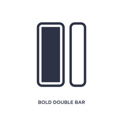 bold double bar line icon on white background. Simple element illustration from music and media concept.