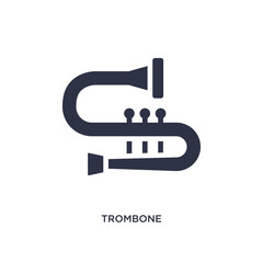 trombone icon on white background. Simple element illustration from music concept.