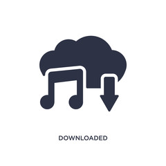 downloaded music cloud icon on white background. Simple element illustration from music and media concept.