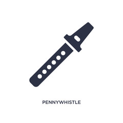 pennywhistle icon on white background. Simple element illustration from music concept.