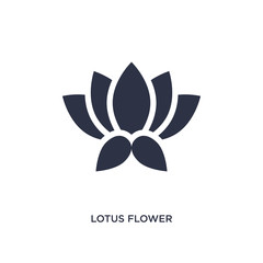 lotus flower icon on white background. Simple element illustration from nature concept.