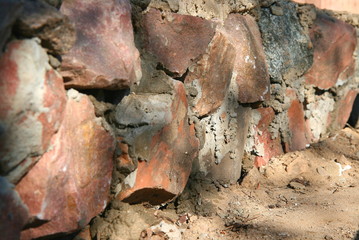 The foundation of stone. Close-up
