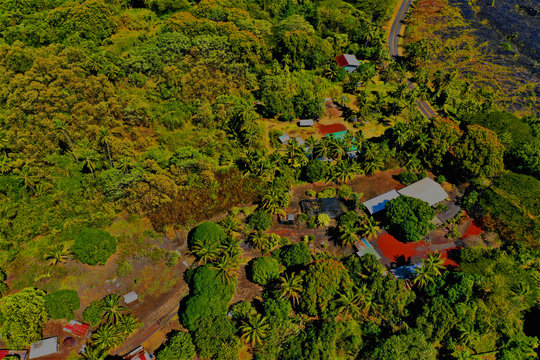 Lavalandschaften auf Hawaii aus der Luft - Luftbilder von Big Island
