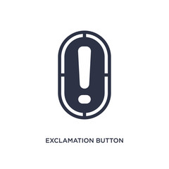 exclamation button icon on white background. Simple element illustration from user interface concept.