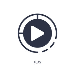 play icon on white background. Simple element illustration from user interface concept.