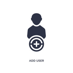 add user icon on white background. Simple element illustration from user interface concept.