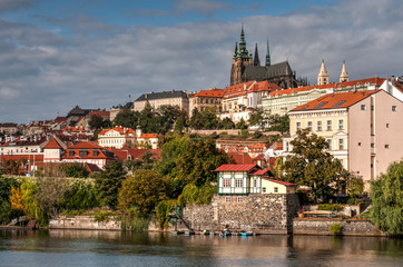 Fototapeta na wymiar Prague old town, Cech Republic. Praha Castle with churches, chapels and towers