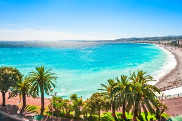 Fensteraufkleber Nice Panoramablick auf die Meeresküste in Nizza, Frankreich. Côte d& 39 Azur, französische Riviera.