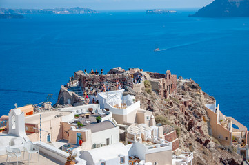 Obraz premium Santorini Greece luxury island with volcano and amazing sunsets