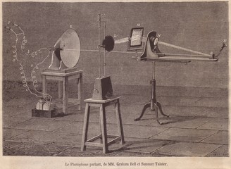 Fotofone de Alexander Graham Bell (1847-1922) e Charles Sumner Tainter (1854-1940), publicado na revista francesa Magasin Pittoresque de março de 1881