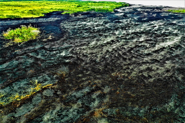 Naklejka premium Hawaii von oben - Luftbilder von Maui und Big Island. Bote von oben, Strände und Küsten, Wale von oben und Lavalandschaften