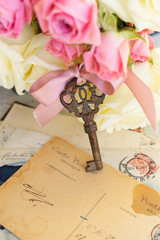 antique mail and clock