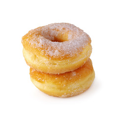 Sugary donuts isolated over a white background
