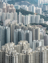 Fototapeta na wymiar Kowloon view from Lion Rock hill