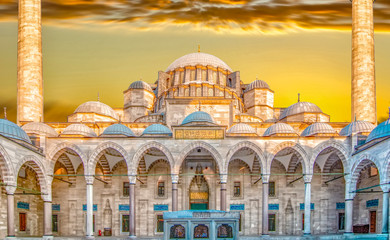 Istanbul, Turkey, 21 August 2018: Suleymaniye mosque The Süleymaniye Mosque is an Ottoman imperial mosque located on the Third Hill of Istanbul, Turkey. 