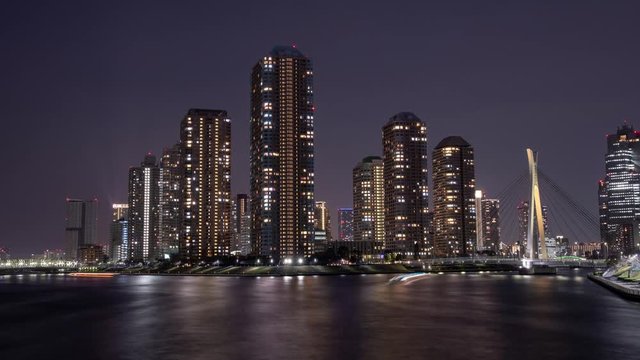 リバーシティ, 夜景, 比較明合成
