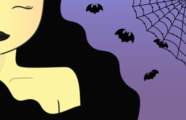 helloween girl with bats