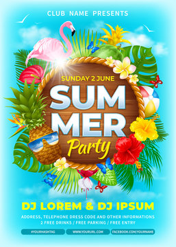 Summer Party Advertisement Poster Template