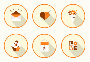 valentines  icons set