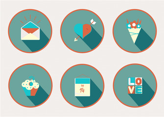 set of valentines day icons