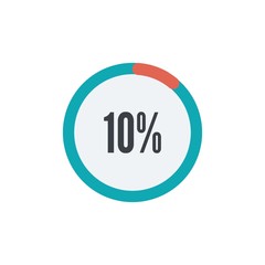 of circle percentage diagrams from 10% ready-to-use for web design, user interface UI or infographic