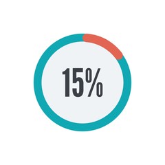 of circle percentage diagrams from 15% ready-to-use for web design, user interface UI or infographic