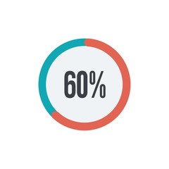 of circle percentage diagrams from 60% ready-to-use for web design, user interface UI or infographic