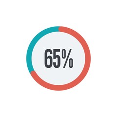 of circle percentage diagrams from 65% ready-to-use for web design, user interface UI or infographic