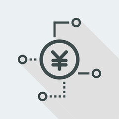 Obraz premium Yen financial network icon