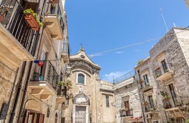 Architecture of the Old Town of Bari, Italy. Bari is the capital Apulia region, on the Adriatic
