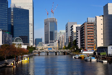 芝浦の運河のある景色