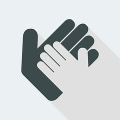 Hands in gesture of help