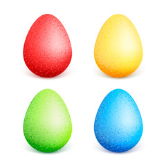 EasterColorful Easter eggs with different colors. Easter eggs collection on a white background. Vector illustration.