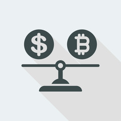 Balance with dollar and bitcoin