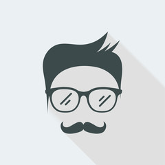 Senior man face with glasses